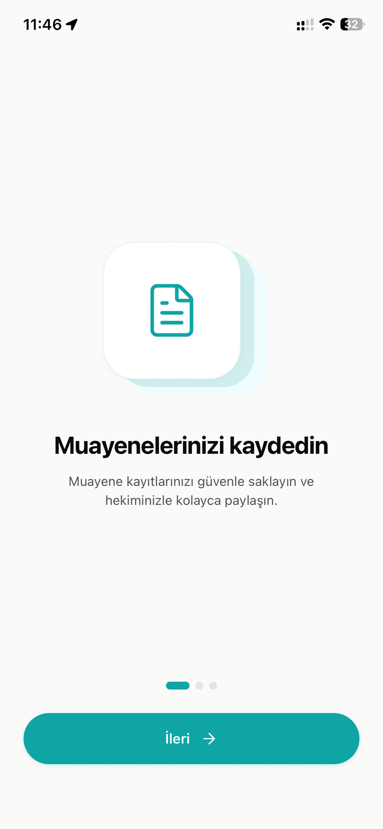 Karşılama turu — Muayenelerinizi kaydedin